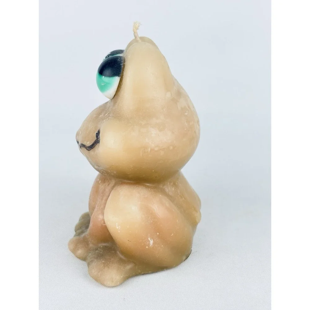1970's Handcrafted Vintage Green Frog Figurine Wax Candle Never Burned Retro
